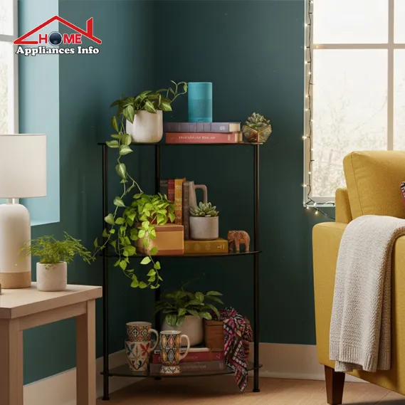 glass corner shelf for living room