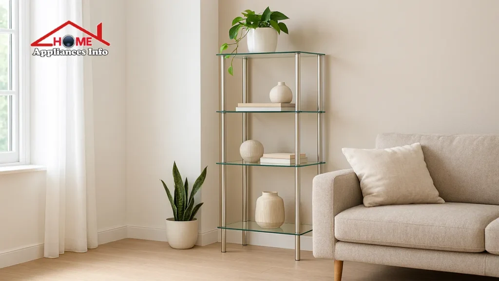 glass corner shelf for living room