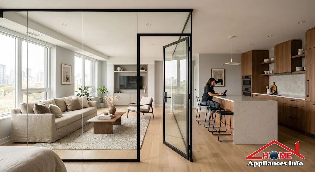 kitchen glass partition design