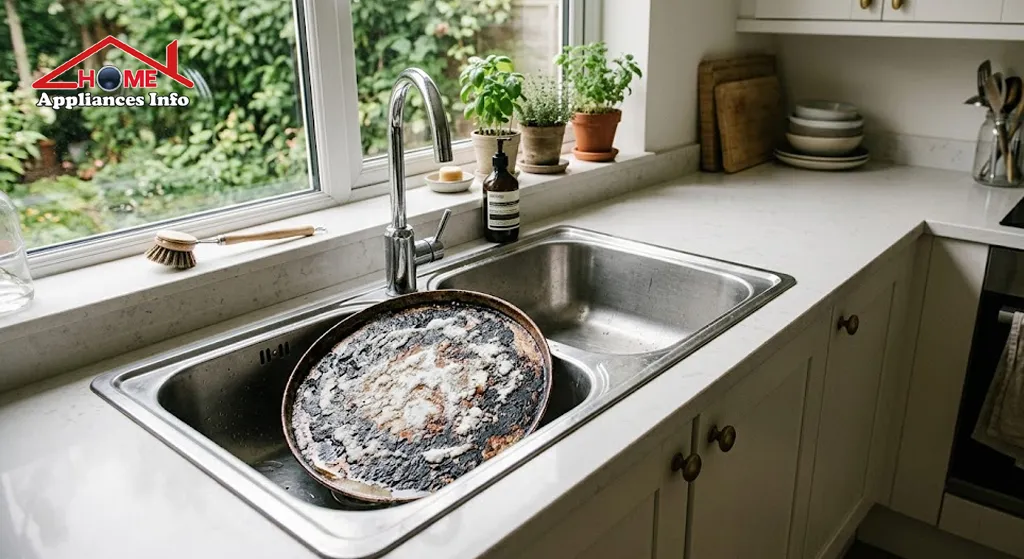 clean a burnt pizza pan without scrubbing