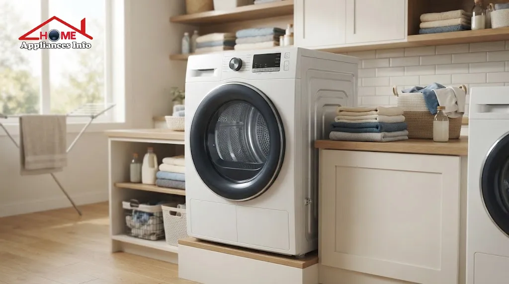 Ventless Dryer: How It Works, Pros, Cons, and Vented vs Ventless Modern ventless heat-pump dryer in a clean residential laundry room